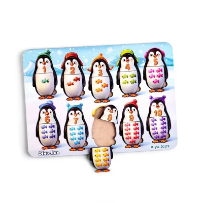 Wooden Inset Sorter "Penguins - Counting"