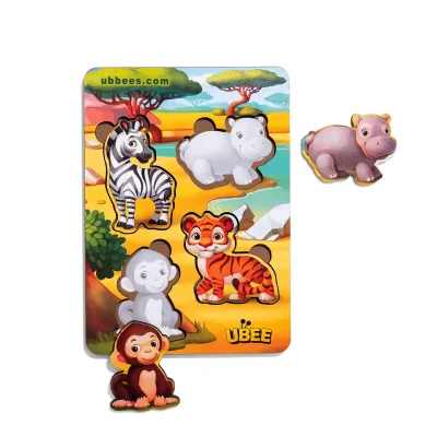 Wooden Inset Puzzles "African Animals 1" (hint background)