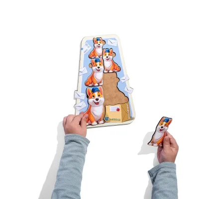 Wooden Bigger-Smaller Sorter "Corgi Postmen" - educational toy