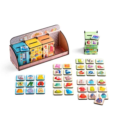 Magic Drawer Sorter "Wardrobes with Clothes" (wooden sorter)