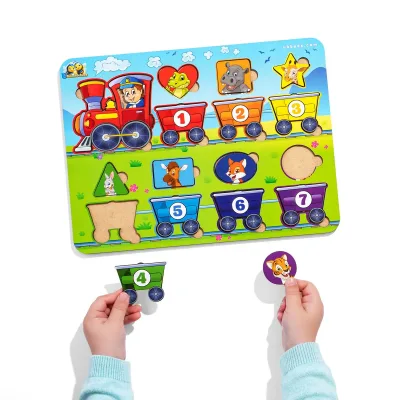 Wooden Sorter "Train - Geometric Shapes" - educational toy