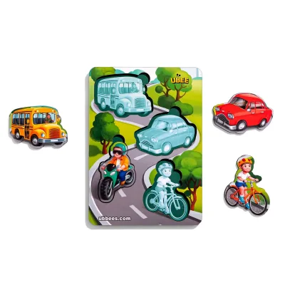 Wooden Inset Puzzle "Transport 2" (hint background)