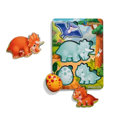 Wooden Inset Puzzle "Dinosaurs" (hint background)
