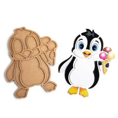 Wooden Silhouette Puzzle "Penguin" - educational toy for toddlers