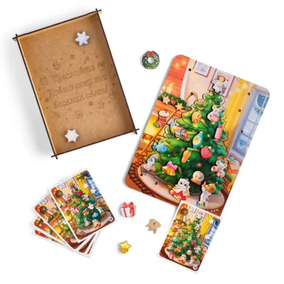 2-in-1 Wooden Puzzle "Christmas Tree (large)"