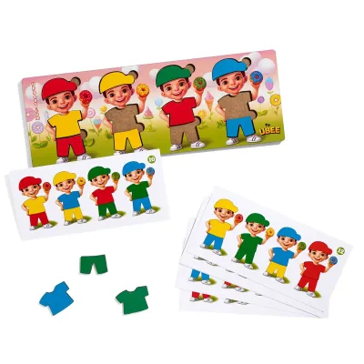 Wooden Sorter Puzzle "Boys with Donuts" - educational toy