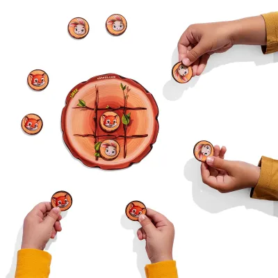 Wooden Tic-Tac-Toe "Bunny and Fox" - educational toy