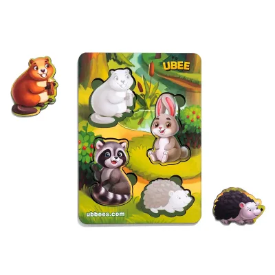 Wooden Inset Board "Forest Animals 1" (hint background)