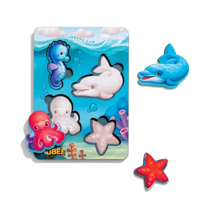 Wooden Inset Board "Sea Animals 1" (hint background)