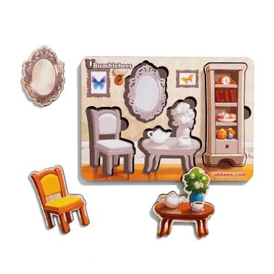 Wooden Inset Puzzle "Furniture 2" (hint background)