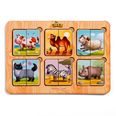 Wooden Sorter Puzzle "Amazing Little Animals" (mini)