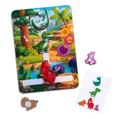 Wooden Velcro Game with Cards "Dinosaur Valley"