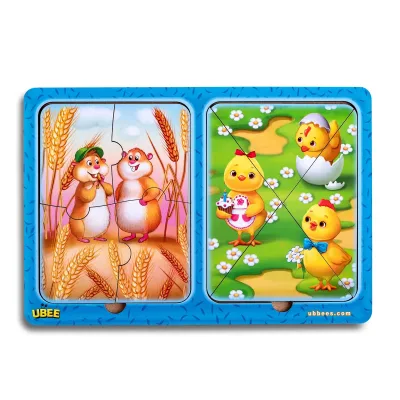 Wooden Inset Puzzles "Hamsters and Chicks"
