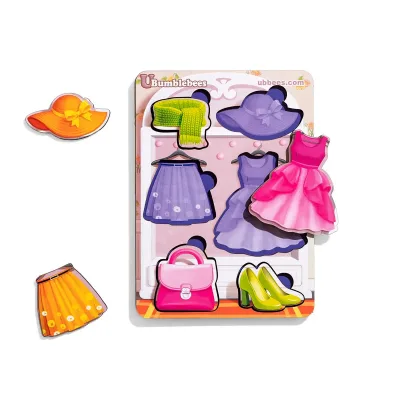 Wooden Inset Puzzle "Clothes 2" (hint background)