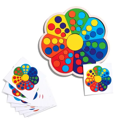 Wooden Sorter with Cards "Seven-Color Flower 1"