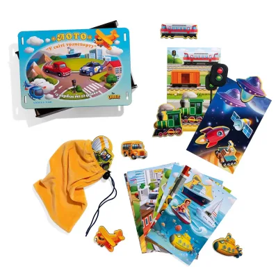 Wooden Puzzle Sorter "Lotto: Transport" (inset board)