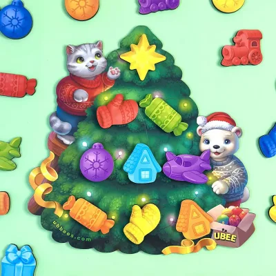 Velcro Game with Cards "Christmas Tree"