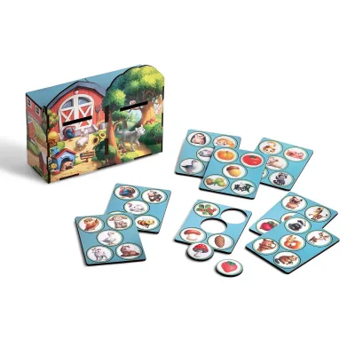 Wooden Drawer Sorter "Wild and Farm Animals" - educational toy for ages 3+