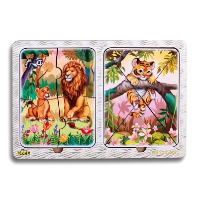Wooden Inset Puzzles "Lions and Tiger Cubs"
