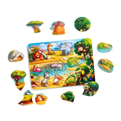 Wooden Inset Sorter "Where Are the Animals?" - educational toy