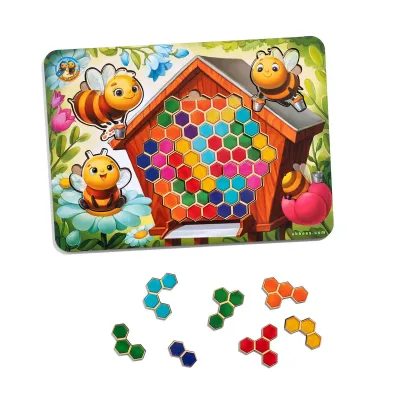 Wooden Tetris Sorter "Cheerful Bees"
