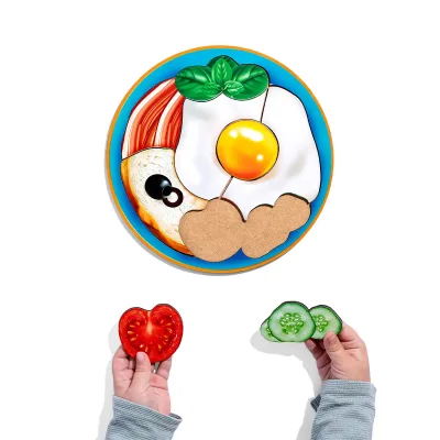 Wooden Educational Puzzle "Breakfast" - toy for toddlers