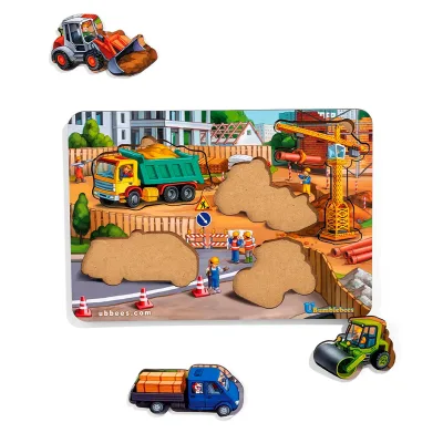 Small Wooden Inset Board "Construction 3"