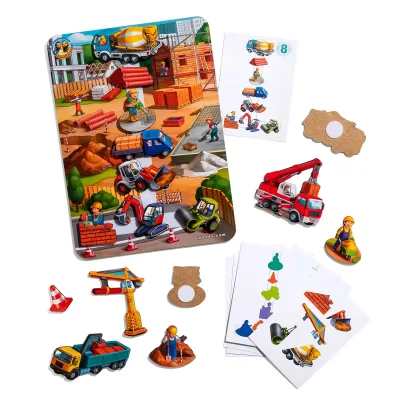 Wooden Velcro Game with Cards "Construction Site"