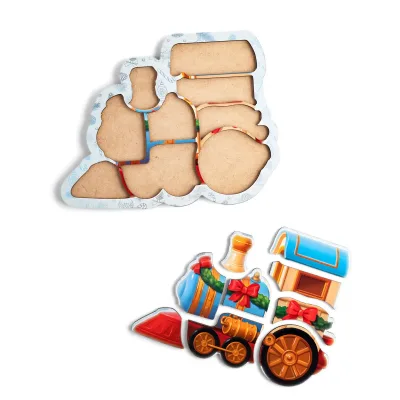 Wooden Silhouette Frame Puzzle "Steam Train" - educational