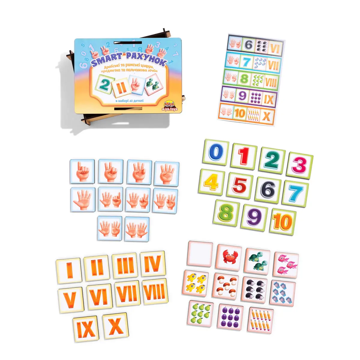 Дерев'янний пазл-сортер "SMART РАХУНОК" - Розвиваюча гра для дітей