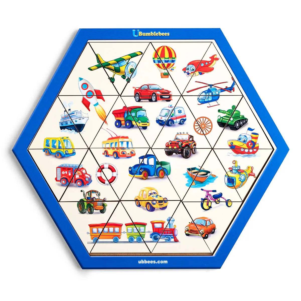 Дерев'яний пазл-головоломка "Транспорт". Рамка-вкладиш, логічна гра
