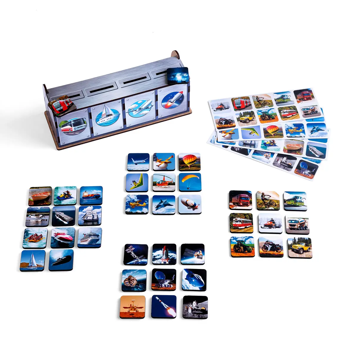 Дерев'яний сортер - комодик "Види транспорту" Розвиваюча гра для дітей від 3 років