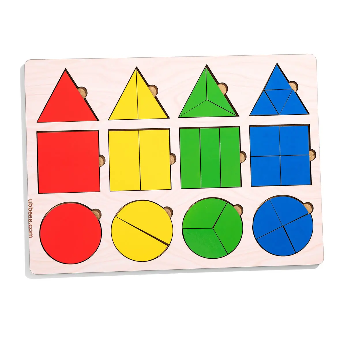 Розвиваюча гра для дітей Фігури: частини і ціле (Дерев'яні пазли, рамки-вкладки)