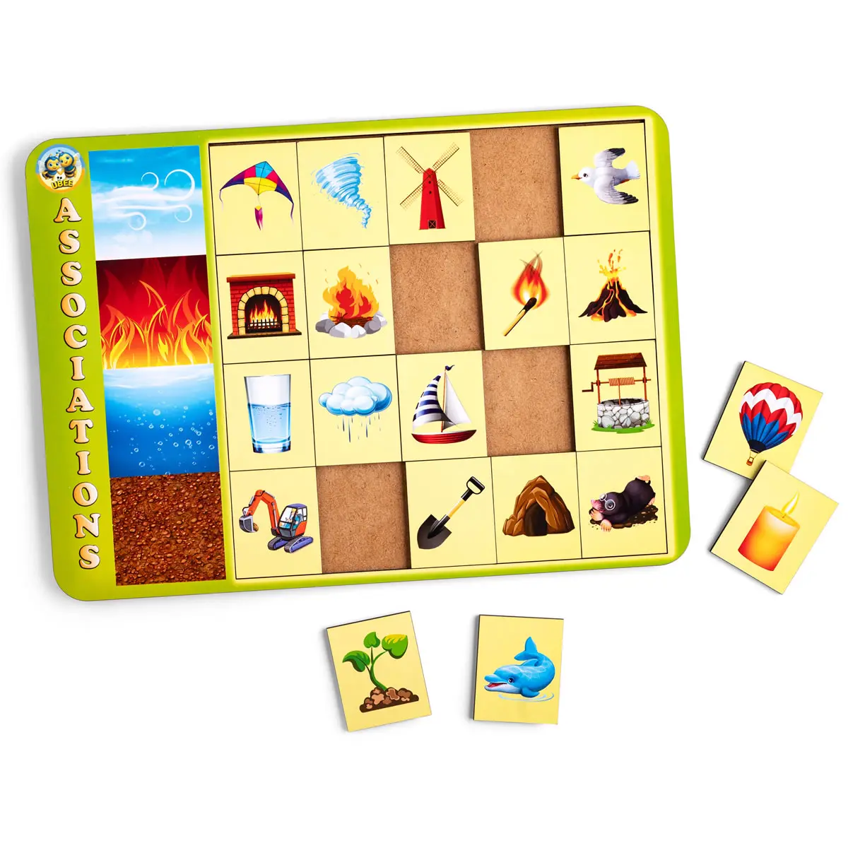 Сортер дерев'яний: Асоціації – стихії. Дитяча розвиваюча гра - навчальна