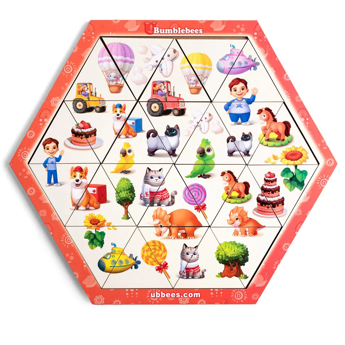 Дерев'яний пазл-головоломка "Колір та розмір". Розвиваюча гра для дітей