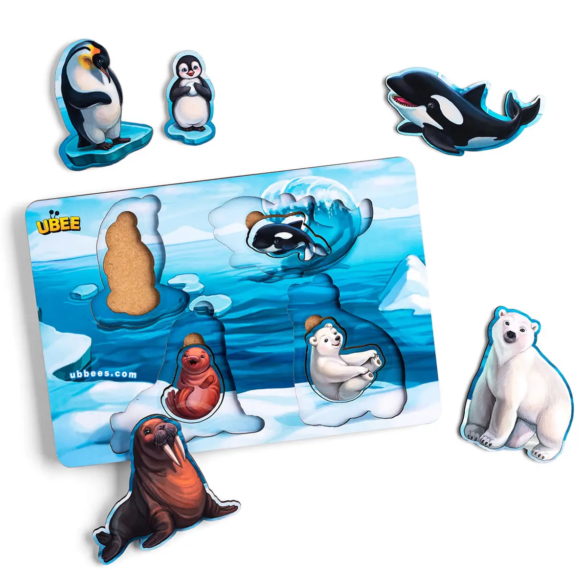 Дерев'яна рамка - вкладка: Мама та малюк: Арктика