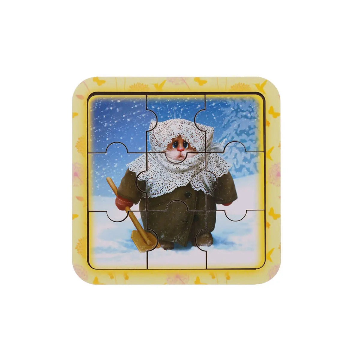 Дерев'яний пазл у рамці вкладка Котик - 3