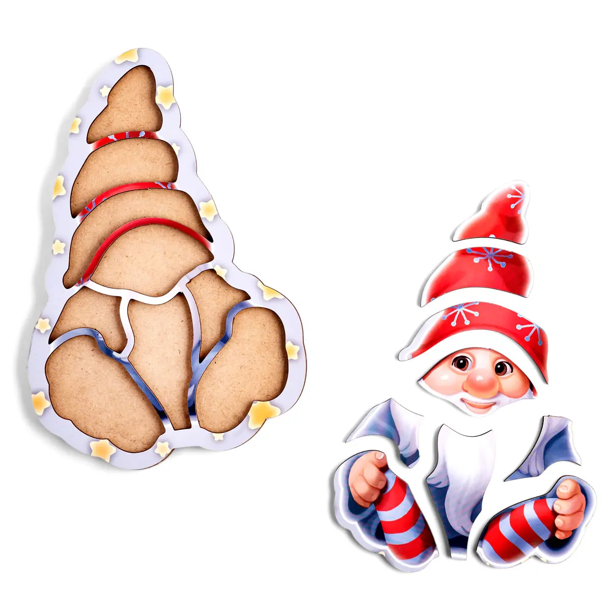 Контурний дерев'яний пазл - рамка "Гномик" - Розвиваюча гра для малюка