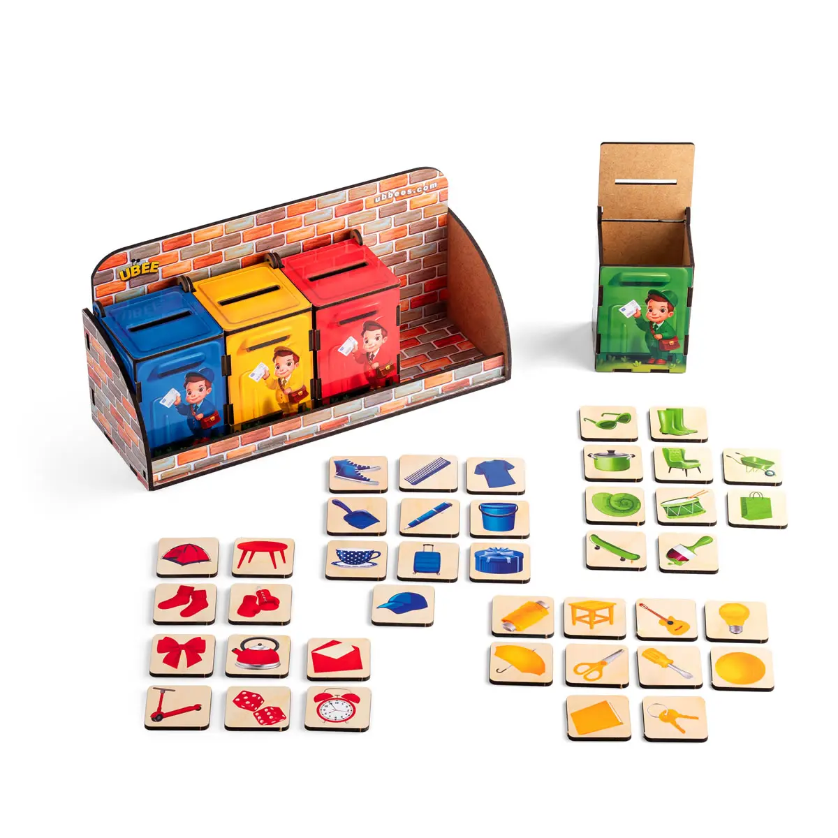 Дитяча розвивашка Комодик - Веселий листоноша. (Дерев'яний сортер)