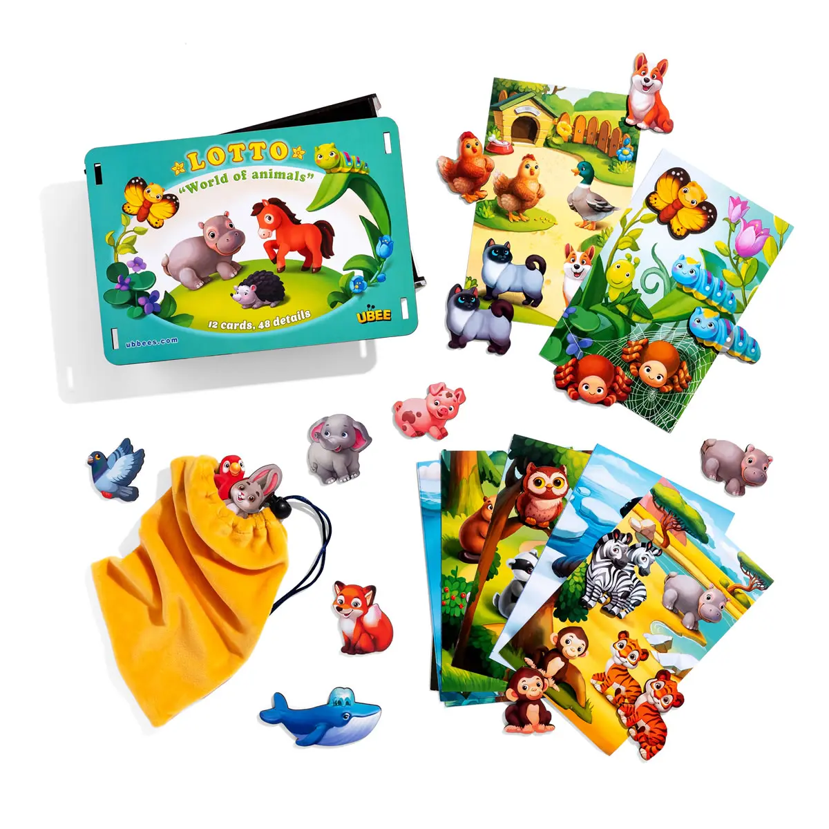 Деревянный сортер-пазл (деревянный вкладыш) "Лото: в мире животных"