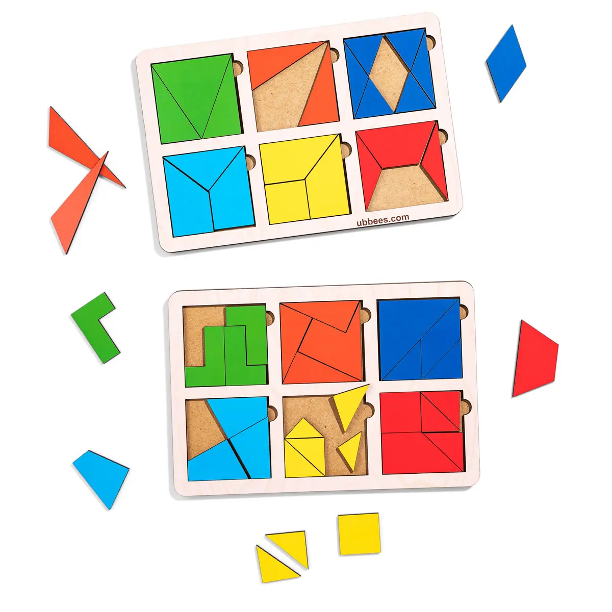 Пазли-вкладки дерев'яні Квадрати Нікітина 2 рівень