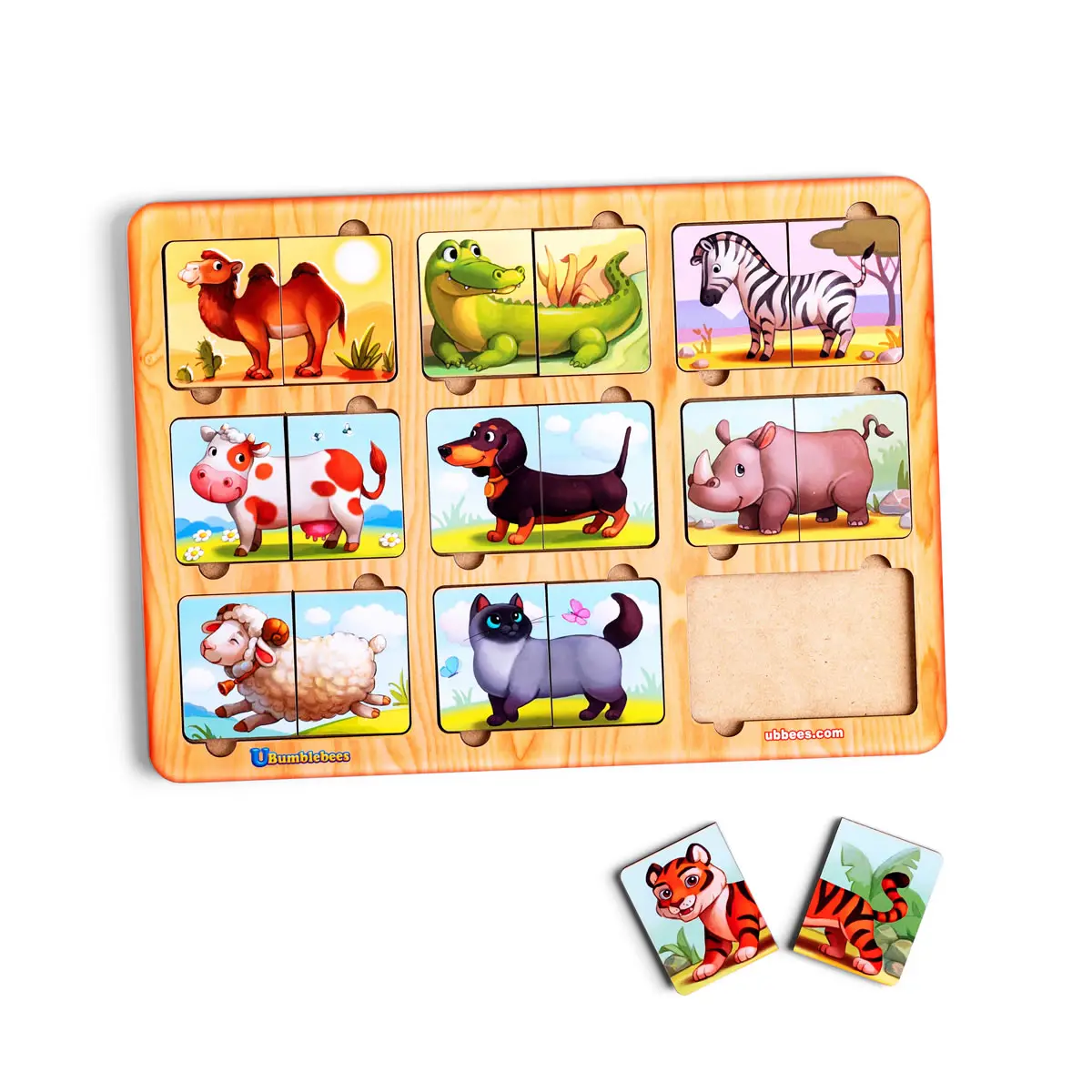 Розвиваючий сортер-пазл (дерев'яний) "Дивовижні звірятка" Гра для малят