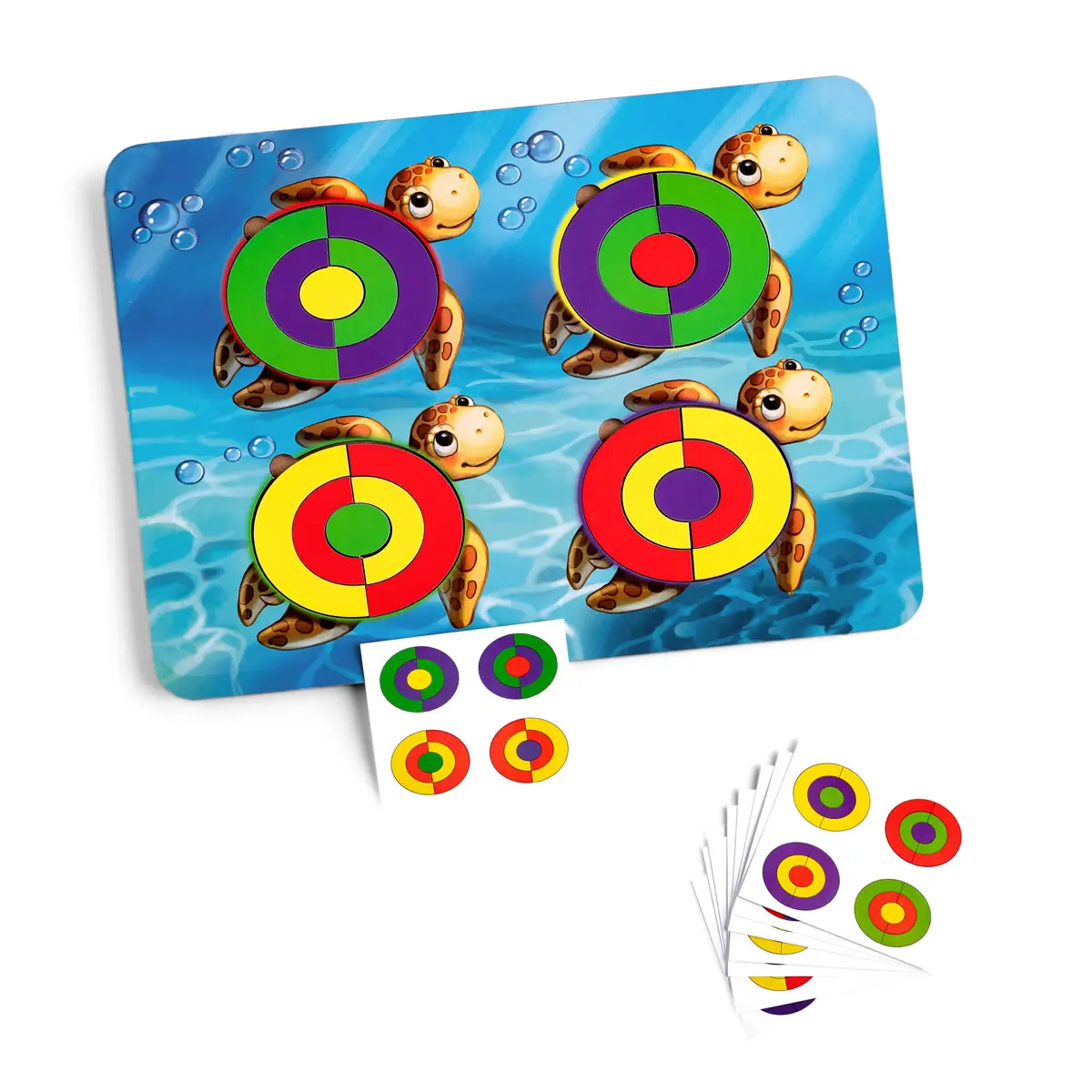 Сортер дерев'яний: Черепашки - кольори. Дитяча розвиваюча гра