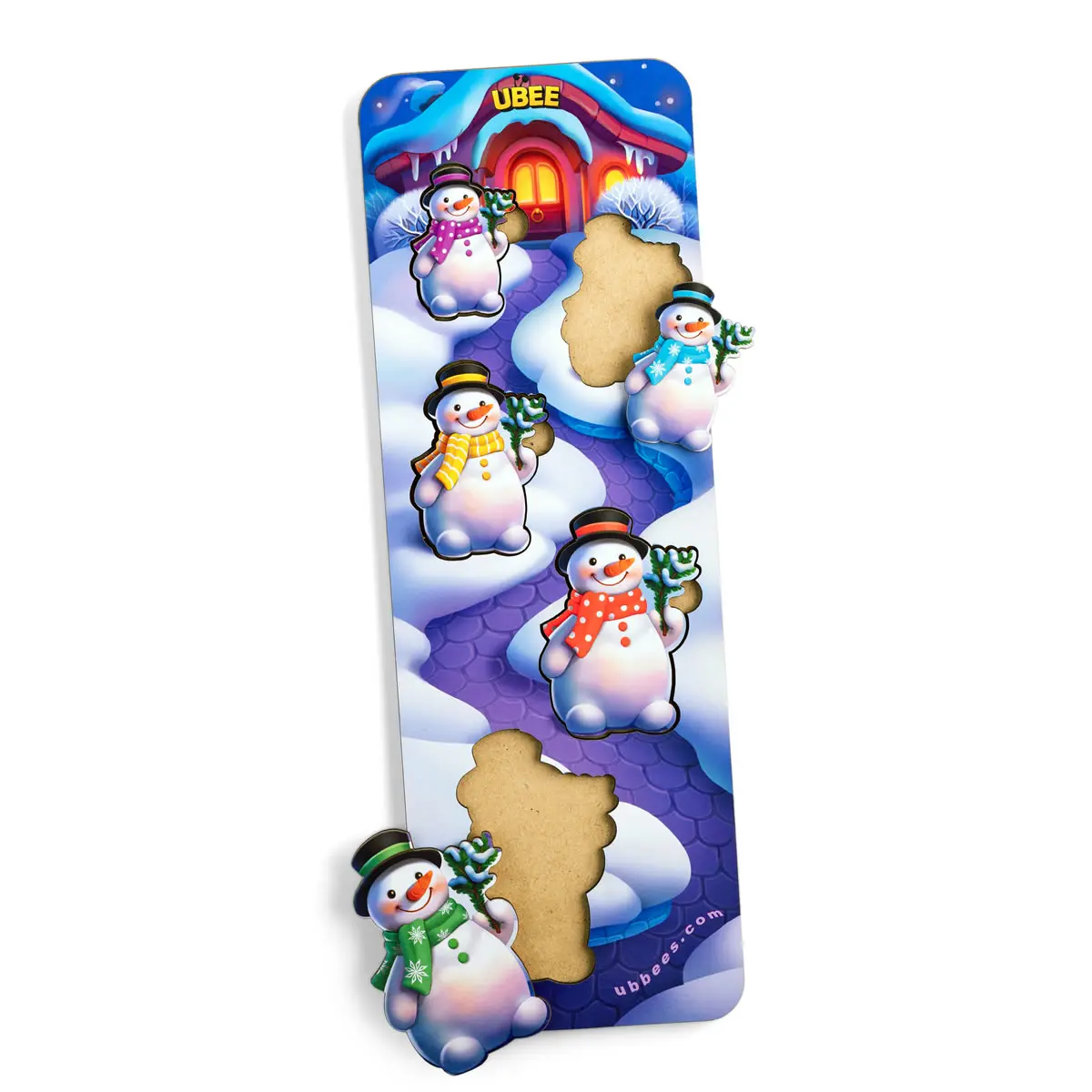 Дерев\'яні пазли-вкладки \"Сніговики\"