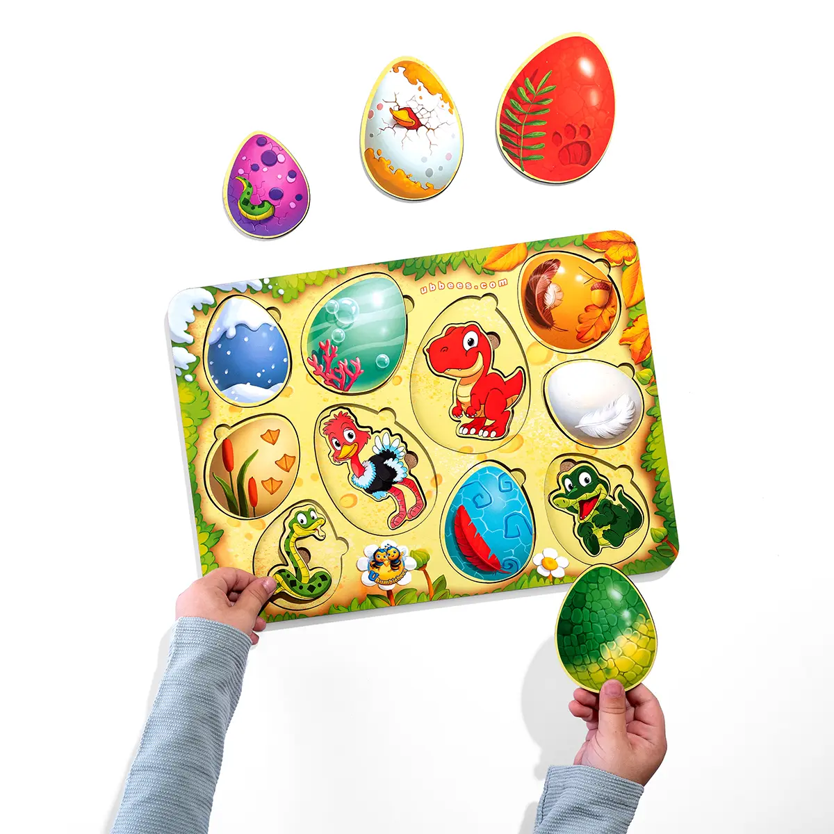 Дерев'яний сортер-пазл (дерев'яна вкладка) "Хто в яйці?"