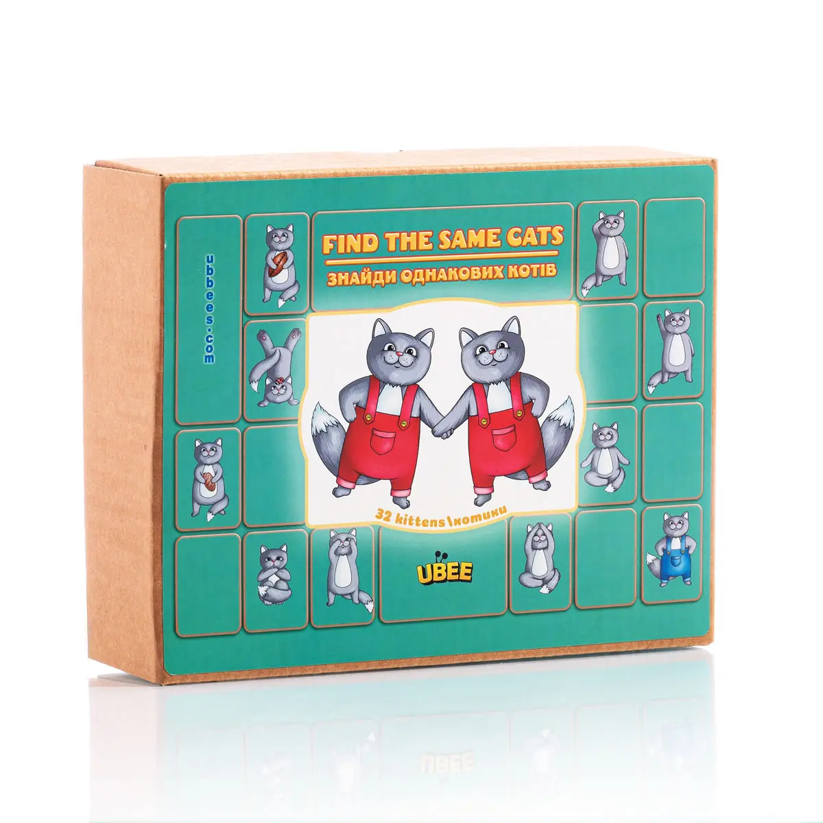 Цікава дитяча розвиваюча гра "Знайди однакових котів"